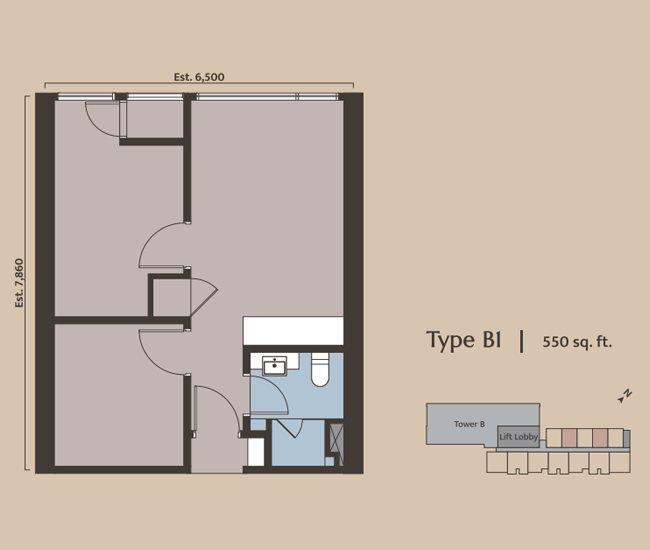 Dawn KLCC Type B1 Floor Plan