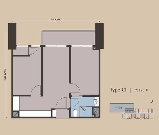 Dawn KLCC Type C1 Floor Plan
