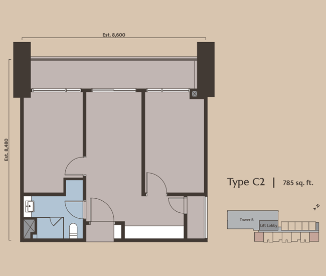 Dawn KLCC Type C2 Floor Plan